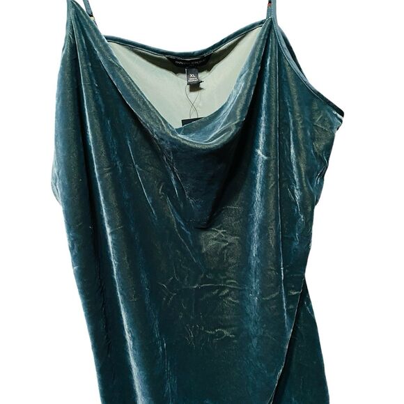 NWT Banana Republic Green Mini Slip Dress Cowl Neck Spaghetti Straps Xl - Picture 4 of 8